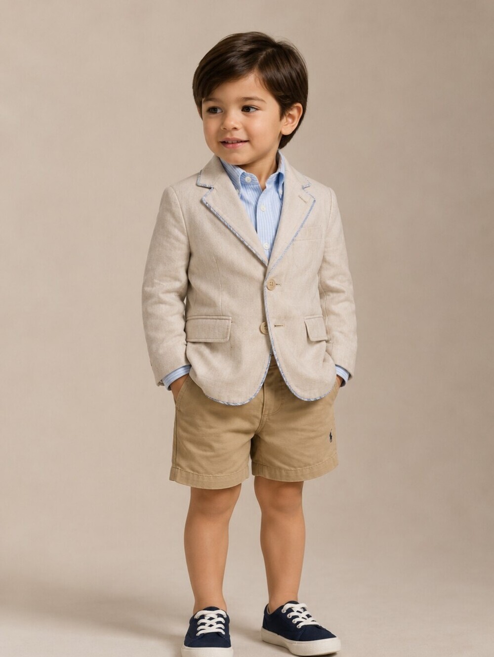 Simonetta Boy Linen Blazer Cream Lined Designer Toddler Jacket 3T Italy Wedding